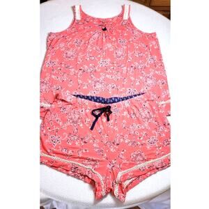 Croft Barrow Womens Sleep Set L Sleeveless Top Pajama Shorts Lounge Floral Fairy